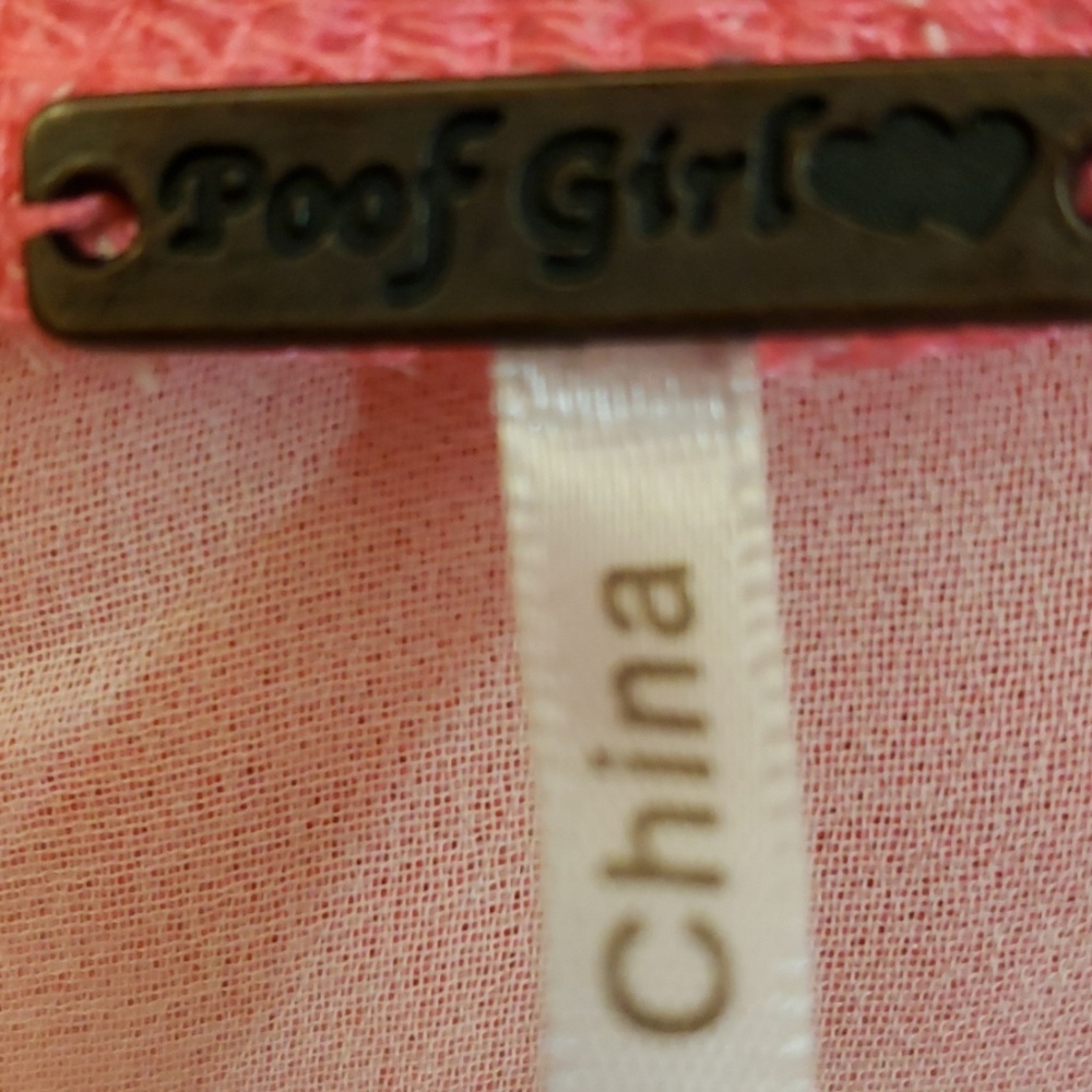 Poof Girl Pink and White Cardiga Size Medium - Picture 4 of 8